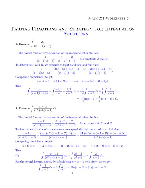 Math231 Ws 5 2874 And 75 29 Solution Math 231 Worksheet 5 Partial