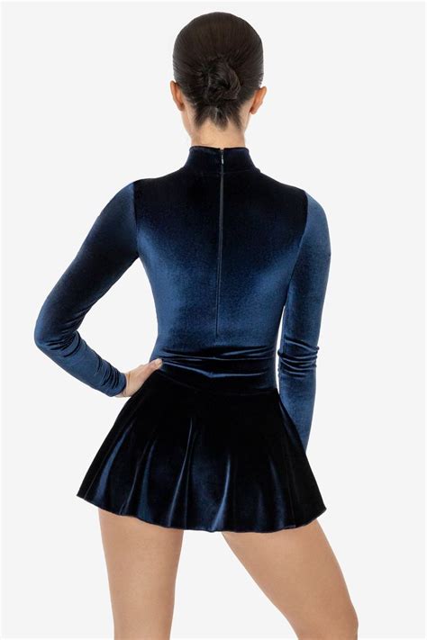 Vvt410 Velvet Long Sleeve Mockneck Skirted Leotard Womens Leotards