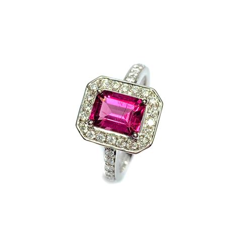 Ct White Gold Tourmaline Diamond Ring J A Woodroffe Jewellers