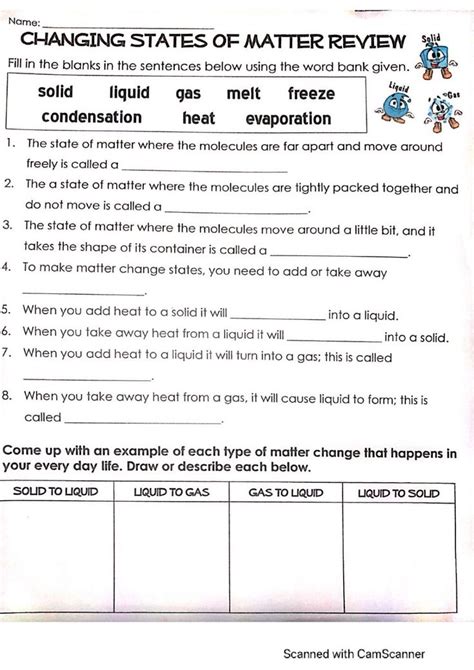 Changing states of matter interactive worksheet | Matter worksheets, States of matter worksheet ...