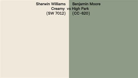 Sherwin Williams Creamy SW 7012 Vs Benjamin Moore High Park CC 620