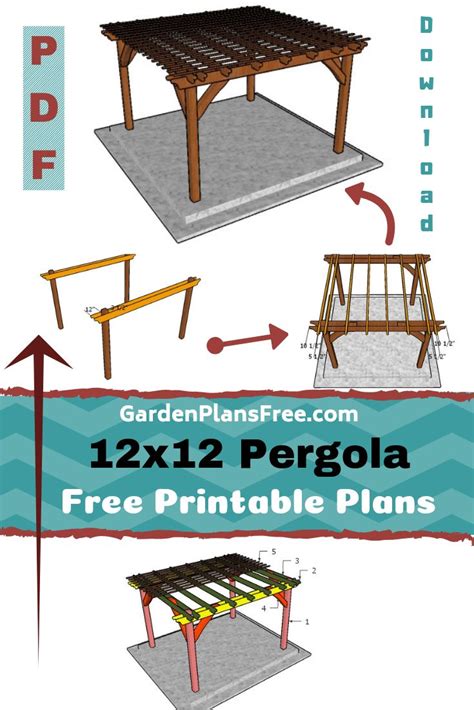 12x12 Pergola Plans | Pergola plans, Pergola plans diy, Outdoor projects