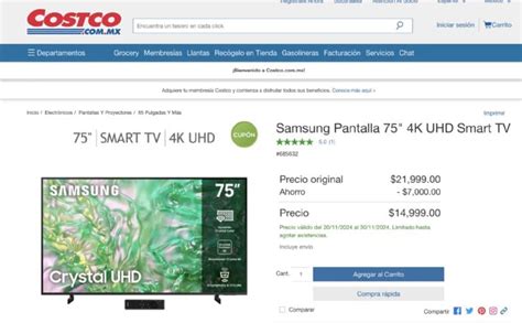 Costco Remata Pantalla Samsung Con Pesos De Descuento Y Promoci N