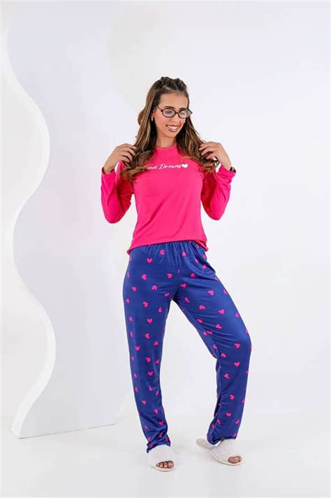 PIJAMA ADULTO INVERNO s AZUL CORACAO Império Lingerie