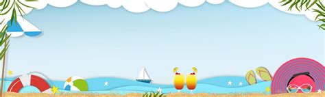 Summer Background Beach Vacation Holiday Theme With Blue Ocean Wave Layer Vector Panoramic