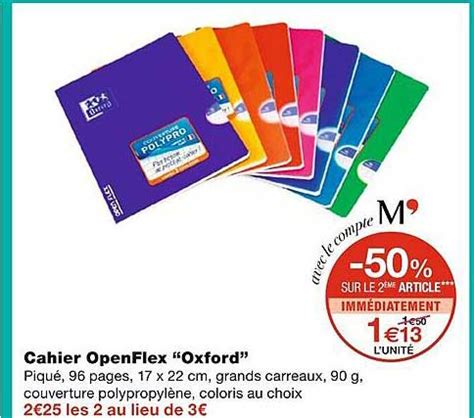 Promo Cahier Openflex Oxford Chez Monoprix Icatalogue Fr