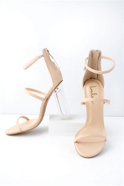 Chic Nude Heels Vegan Leather Heels Lucite Heels Lulus