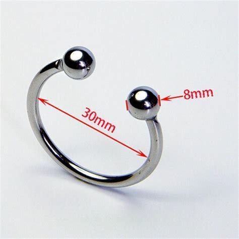 Male Glans Penis Ring Dual Ball Stainless Steel Cock Head Sex Increase