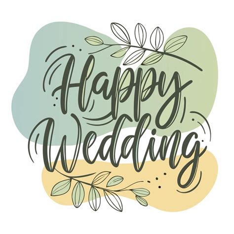 Premium Vector Happy Wedding Lettering Collections Wedding Lettering