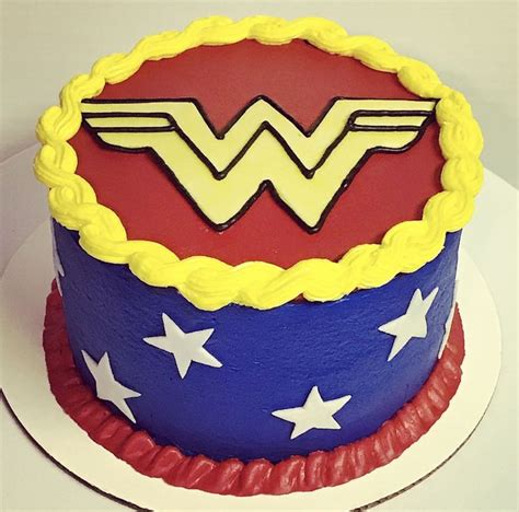 Wonder Woman Birthday Cake Single Round All Buttercream Wonder