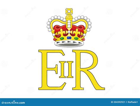 Royal Cypher of Queen Elizabeth II Stock Illustration - Illustration of ...