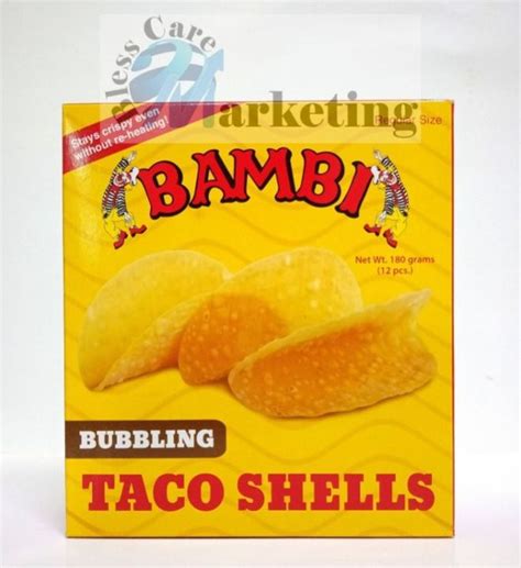 Bambi Bubbling Taco Shells Regular Size Net Wt Grams Pcs