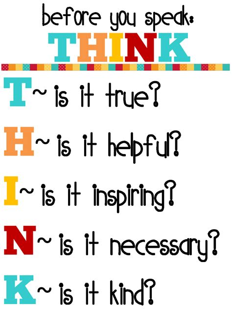 4 Best Images Of Free Printable Before You Speak Think Sign Think