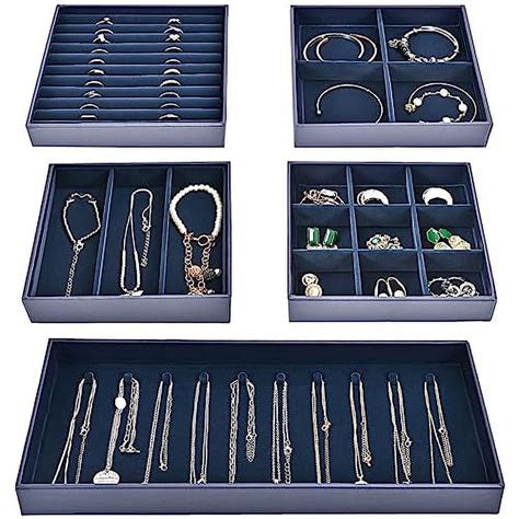 ProCase Stackable Jewelry Tray Drawer Organizer, Necklace Storage ...