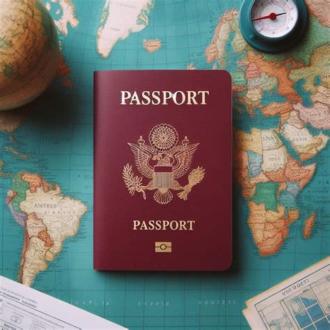 Premium Photo Passport On World Map