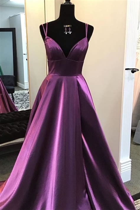 Straps Plum Long Formal Gown From Ladyboutiques Purple Prom Dress