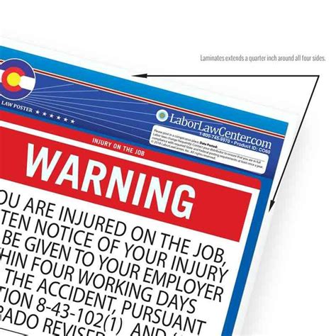Colorado State Labor Law Poster - Unlaminated 