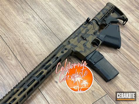 Custom Camo Ar 15 Cerakoted Using Graphite Black And Burnt Bronze