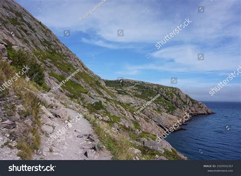 signal hill trail hike newfoundland  stock photo