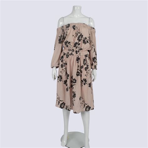 Witchery Floral Off Shoulder 3 4 Sleeve Dress