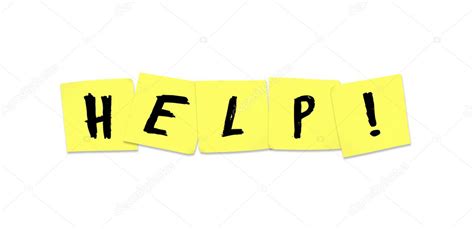 Help Word On Yellow Sticky Notes Stock Photo By Iqoncept 2038820