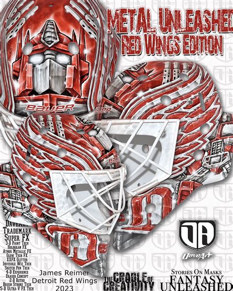 James Reimer Unveils Epic Mask For Detroit Red Wings Debut Photo