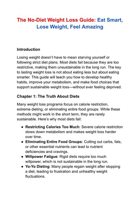 PPT - The No Diet Weight Loss Guide Eat Smart Lose Weight Feel Amazing ...