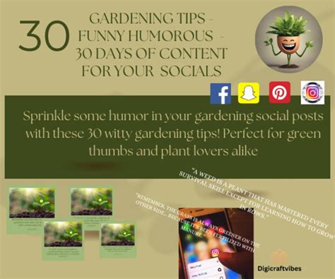 30 Social Media Gardening & Tips Bundle Funny Plant Humor, Instant ...