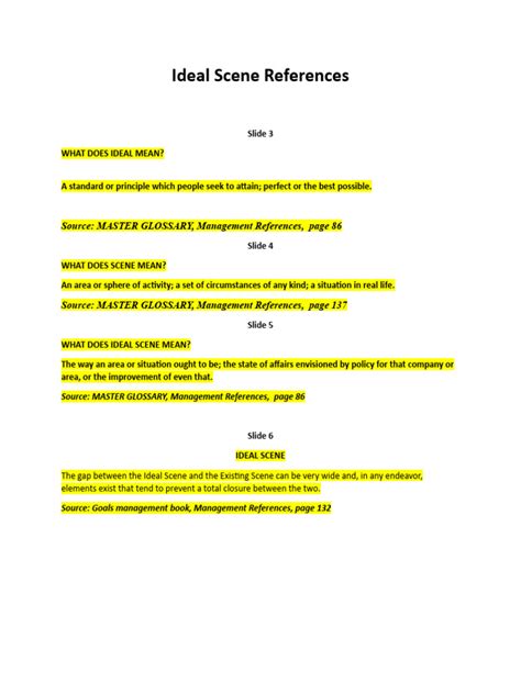 ideal scene references