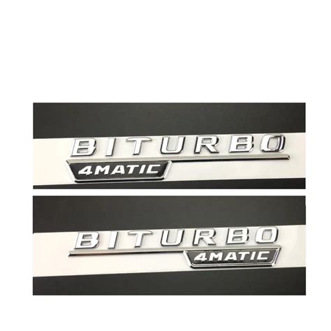 Chrome Biturbo Matic Plastic Car Trunk Fender Letters Badge Emblem