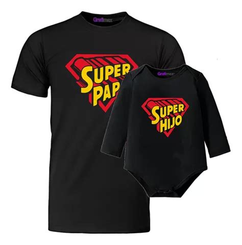 Polera Y Body Beb Super Pap E Hijo Familia Regalo Grafimax