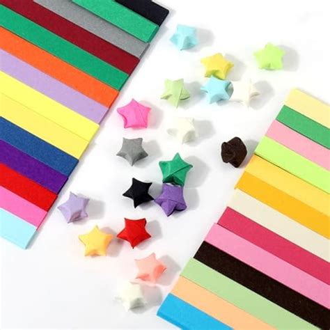 Mity Rain 540pcs Star Paper Strips 27 Solid Colors