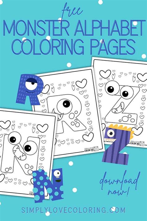 Monster Alphabet Coloring Pages (Free PDF Printables) - Simply Love ...