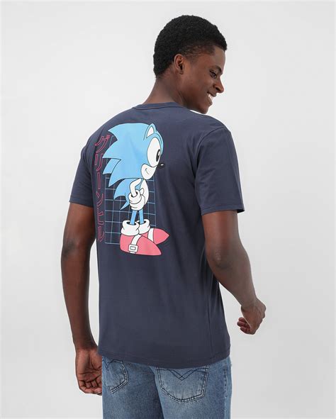 Riachuelo Camiseta Masculina Regular Estampa Sonic De Perfil Azul SEGA