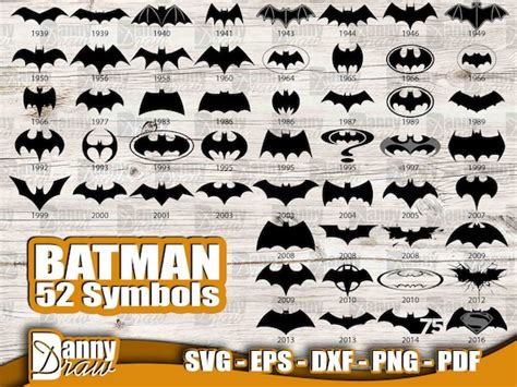 Batman Symbols Evolution svg eps png DD0033 | Etsy