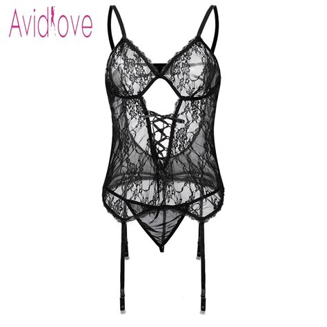 JUST FOR YOU Avidlove Plus Size Transparent Lingerie Sexy Erotic Hot