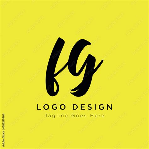 cursive hand written letter fg logo design fg icon stock vector