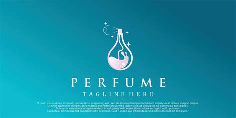 Feminine Beauty Perfume Logo Template Creative Linear Style Fragrance Spray Bottle Luxury