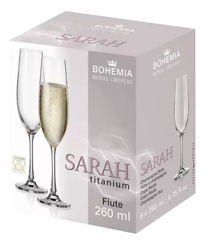 Copas Sarah Cristal Bohemia Champagne 260ml X6 Envío gratis