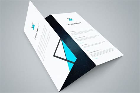 Tri Fold Brochure Mockup Laying Open Free Download Resource Boy