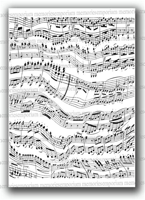 Sheet Music Notes Black and White Musical Score Music Page Digital Paper Decoupage Paper ...