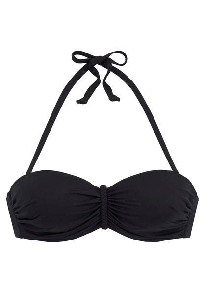 Buffalo B Gel Bandeau Bikini Top Happy Schwarz Cup C