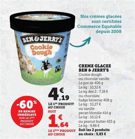 Promo Cr Me Glac E Ben Jerry S Chez Super U Icatalogue Fr