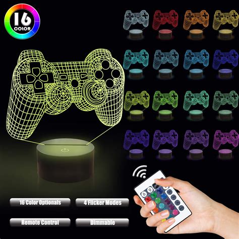 Lampeez 3D Gamepad Lamp Game Console Night Light 3D Illusion lamp for ...
