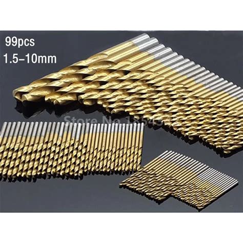 Pcs Set Mm Mm Titanium Coated High Speed Steel Drill Bit Manual