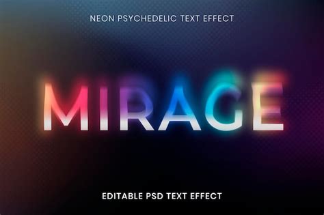 Premium Psd Editable Text Effect Psd Template Neon Psychedelic Typography