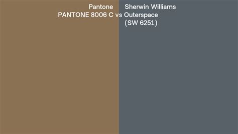 Pantone 8006 C Vs Sherwin Williams Outerspace SW 6251 Side By Side