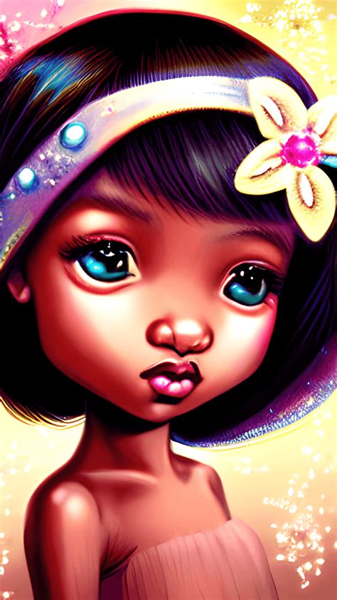 Fantaisie D Taill E Fantaisiste Mignonne Afro Am Ricaine Kawaii