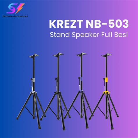 Jual Stand Speaker Full Besi KREZT NB-503 Tripod Speaker Full Metal ...