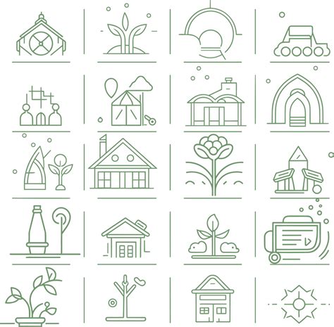 Ecology Sustainable Design Conservation Eco Friendly Design Icon Set